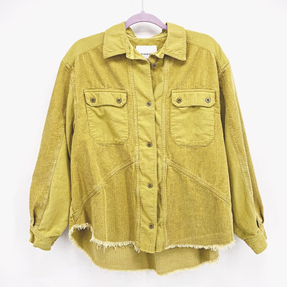 Thread & Supply Frayed Hem Corduroy Shacket